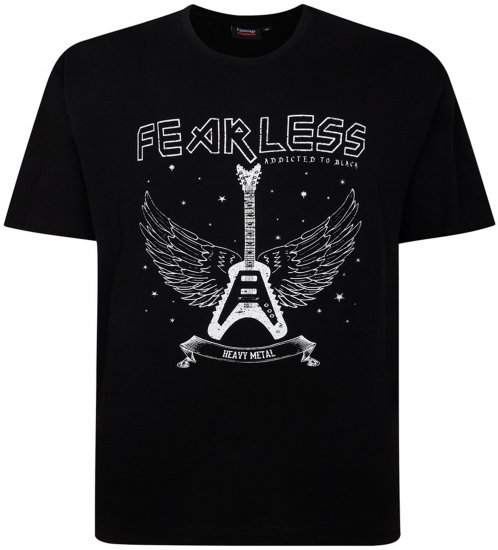 Espionage T426 Fearless Printed T-Shirt Black - T-shirts - T-shirts Homem Tamanhos Grandes