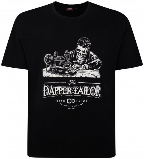 Espionage T426 Dapper Tailor Printed T-Shirt Black - T-shirts lisas - T-shirts lisas tamanhos grandes