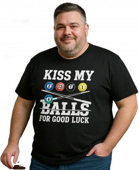 Espionage T436 Good Luck Kiss Printed T-Shirt Black - T-shirts - T-shirts Homem Tamanhos Grandes
