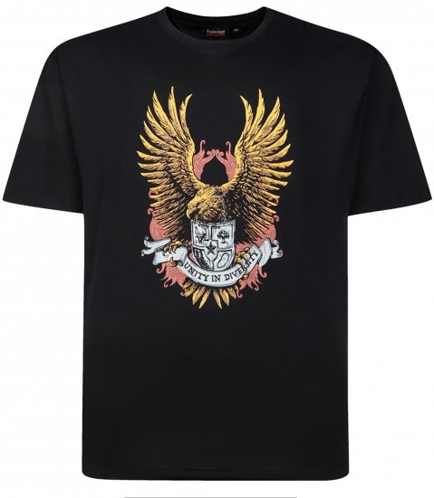Espionage T442 Eagle Printed T-Shirt Black - T-shirts - T-shirts Homem Tamanhos Grandes