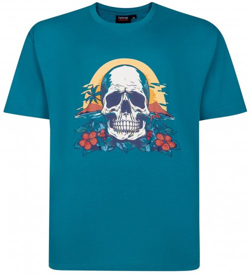 Espionage T452 Skull Island Printed T-Shirt Jade - T-shirts lisas - T-shirts lisas tamanhos grandes