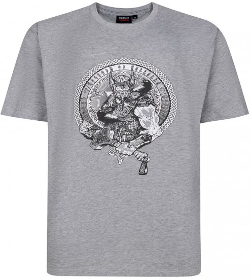 Espionage T453 Thors Hammer Printed T-Shirt Grey - T-shirts lisas - T-shirts lisas tamanhos grandes