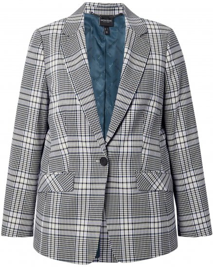 Ulla Popken Blazer Xadrez Verde - Blazers e Coletes - 