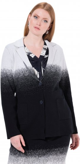 Ulla Popken Blazer De Malha Com Degradê De Cor Preto/Branco - Blazers e Coletes - 