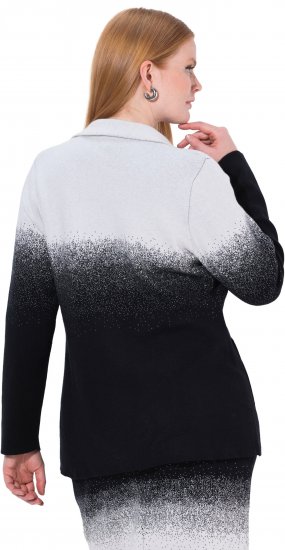 Ulla Popken Blazer De Malha Com Degradê De Cor Preto/Branco - Blazers e Coletes - 