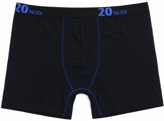 20 Nodi Stretch Cotton Boxer with Medium Leg Black - Roupa Interior & natação - Roupa interior Homem Tamanhos Grandes