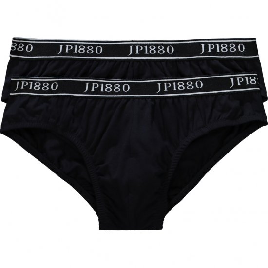JP1880 Briefs Stretch Cotton 2-Pack Black - Roupa Interior & natação - Roupa interior Homem Tamanhos Grandes