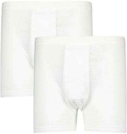 Adamo Royal Fine Ribbed Boxershorts 2-Pack White - Roupa Interior & natação - Roupa interior Homem Tamanhos Grandes