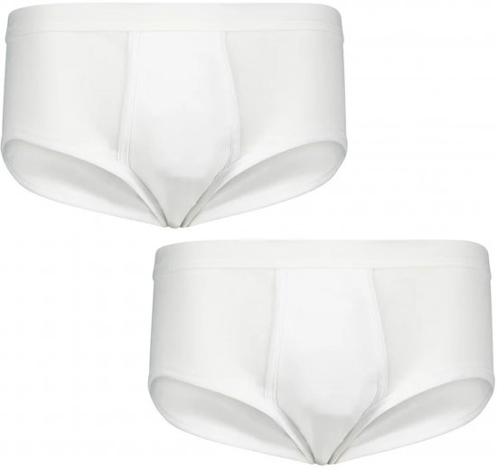Adamo Royal Fine Ribbed Briefs 2-Pack White - Roupa Interior & Natação - Roupa interior Homem Tamanhos Grandes