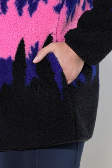 Ulla Popken Alpine Landscape Fleece Jacket Cloud Blue - Sweatshirts & hoodies - Sweatshirts, Hoodies e Malhas Aconchegantes