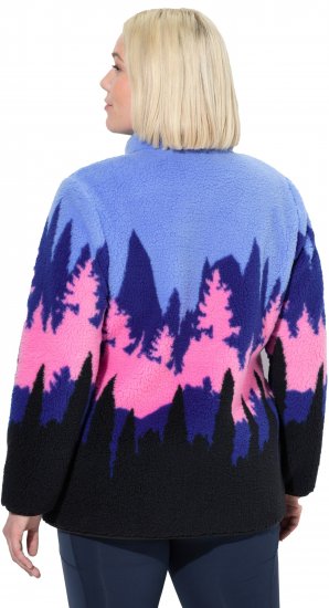 Ulla Popken Alpine Landscape Fleece Jacket Cloud Blue - Sweatshirts & hoodies - 