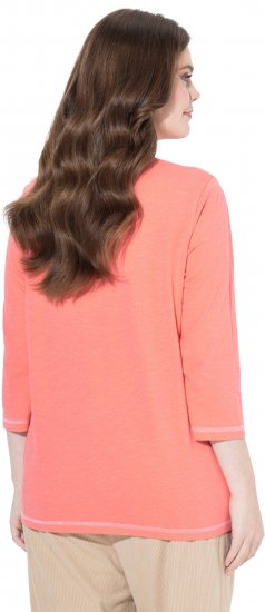 Ulla Popken Make It Amazing 3/4 Sleeve Graphic Tee Coral - T-shirts estampadas para mulher - 