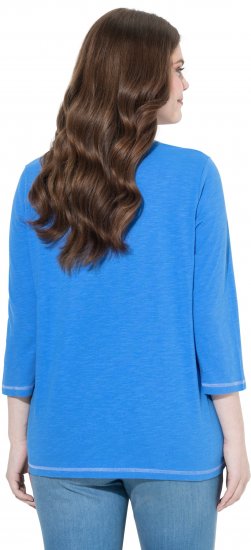 Ulla Popken Make It Amazing 3/4 Sleeve Graphic Tee Pacific Blue - T-shirts estampadas para mulher - 