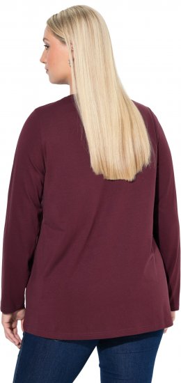 Ulla Popken Fawn Long Sleeve Graphic Tee Plum - T-shirts estampadas para mulher - 