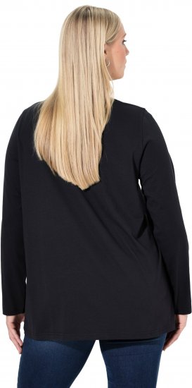 Ulla Popken Sequined Puppy Long Sleeve Graphic Tee Black - T-shirts estampadas para mulher - 