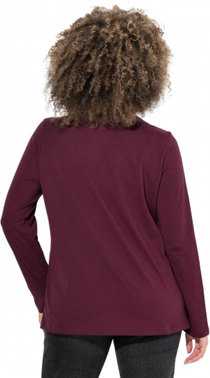 Ulla Popken Holiday Long Sleeve Graphic Tee Plum - T-shirts estampadas para mulher - 