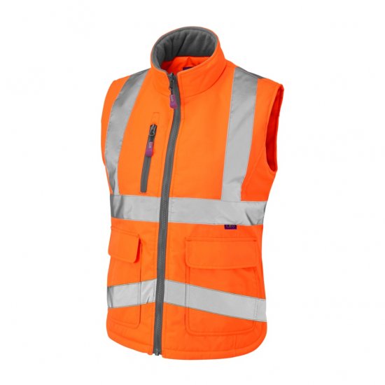 Leo Sandymere EcoViz Women's Bodywarmer Orange - Roupa de Trabalho - 
