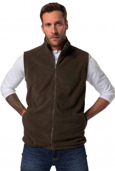 JP1880 Fleece Vest Stand-up Collar Brown - Casacos - Casacos Homem Tamanhos Grandes