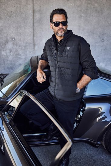 JP1880 Quilted Gilet Stand-Up Collar Black - Casacos - Casacos Homem Tamanhos Grandes