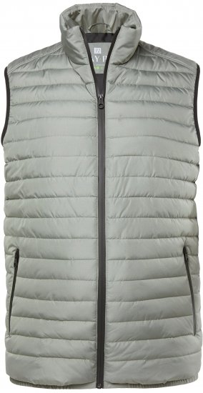 JAY-PI Lightly Quilted Vest with Stomach Fit Grey - Casacos - Casacos Homem Tamanhos Grandes