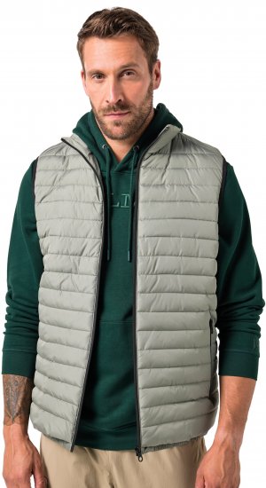 JAY-PI Lightly Quilted Vest with Stomach Fit Grey - Casacos - Casacos Homem Tamanhos Grandes