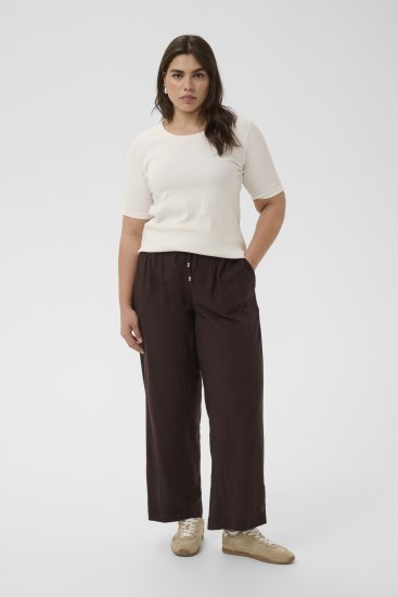 Kaffe Curve Mille Wide Pants Coffee Brown - Calças de tecido - 