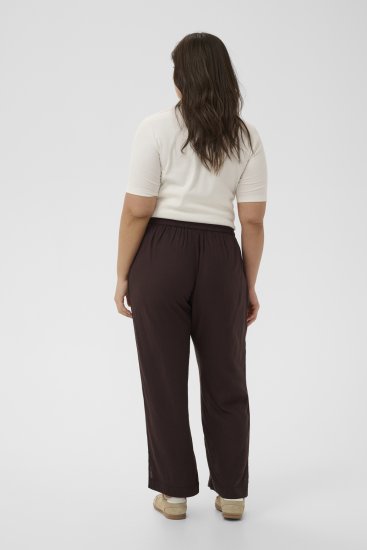 Kaffe Curve Mille Wide Pants Coffee Brown - Calças de tecido - 
