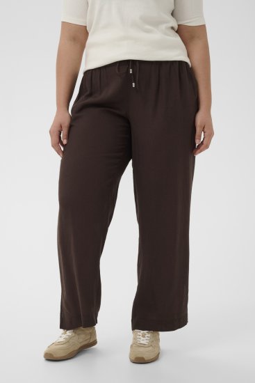 Kaffe Curve Mille Wide Pants Coffee Brown - Calças de tecido - 