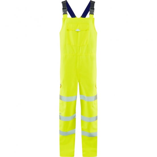 Leo Northam Ecoviz 15K Performance+ Bib & Brace Hi-Vis Yellow - Roupa de trabalho - Roupa de Trabalho Tamanho Grande Homem