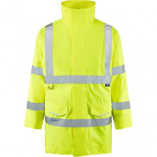 Leo Tawstock EcoViz 4K Baffle Lined Anorak Hi-Vis Yellow - Roupa de trabalho - Roupa de Trabalho Tamanho Grande Homem