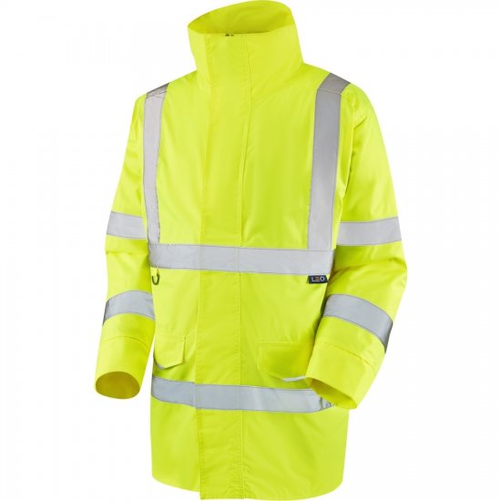Leo Tawstock EcoViz 4K Baffle Lined Anorak Hi-Vis Yellow - Roupa de trabalho - Roupa de Trabalho Tamanho Grande Homem