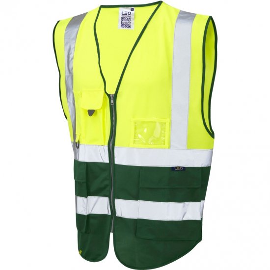Leo Lynton Ecoviz Superior Waistcoat Hi-Vis Yellow/Green - Roupa de trabalho - Roupa de Trabalho Tamanho Grande Homem