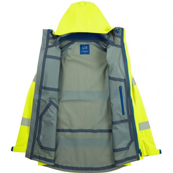 Leo Marisco LTEC 20K High Performance Breathable Waterproof Hi-Vis Yellow - Roupa de trabalho - Roupa de Trabalho Tamanho Grande Homem