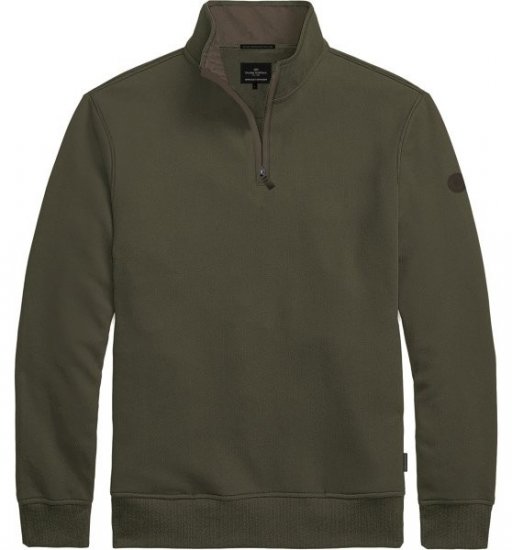 Double Outfitters MTOP-1163 Sweatshirt com meio fecho Caqui - Sweatshirts & hoodies - Sweatshirt & Camisolas com Capuz tamanhos grandes