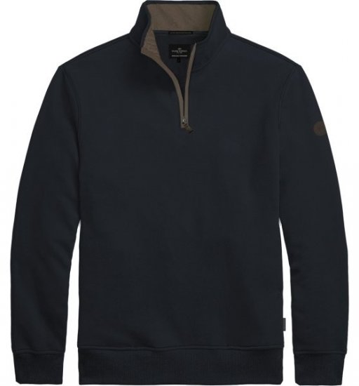 Double Outfitters MTOP-1163 Sweatshirt com meio fecho Azul-marinho - Sweatshirts & hoodies - Sweatshirt & Camisolas com Capuz tamanhos grandes