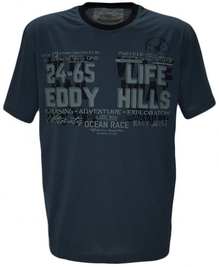 EDDY HILLS Life T-shirt Navy - T-shirts - T-shirts Homem Tamanhos Grandes
