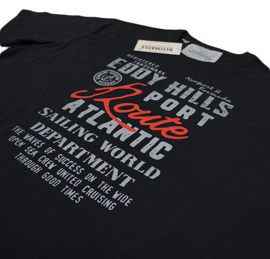 EDDY HILLS Atlantic T-shirt Black - T-shirts - T-shirts Homem Tamanhos Grandes