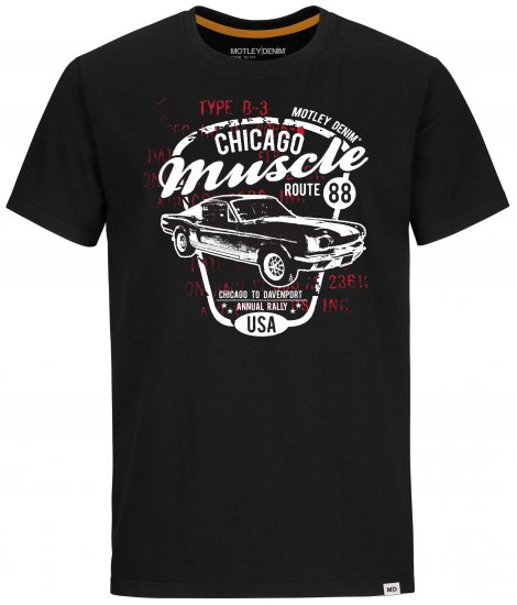 Motley Denim Newport T-shirt Black - T-shirts - T-shirts Homem Tamanhos Grandes