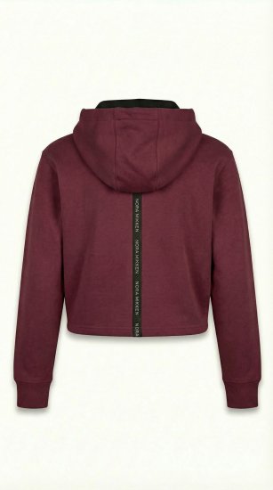 Nora Mikken KAMILLA Cropped Hoodie Burgundy - ROUPA PARA MULHER XS-XXL - 
