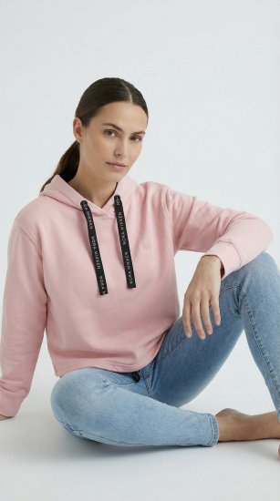 Nora Mikken KAMILLA Cropped Hoodie Peach Whip - ROUPA PARA MULHER XS-XXL - 