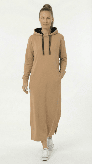 Nora Mikken MARTINA Maxi Hoodie Dress Camel - ROUPA PARA MULHER XS-XXL - 