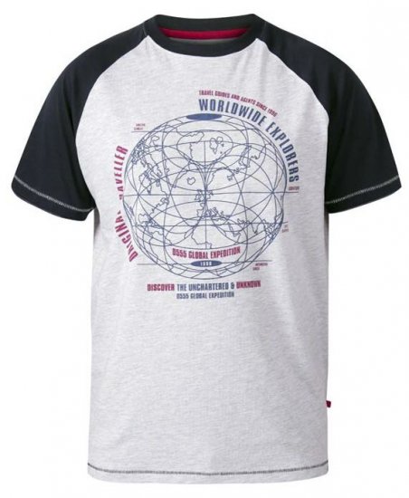 D555 Obama Worldwide Explorers T-Shirt Off White Marl - T-shirts - T-shirts Homem Tamanhos Grandes