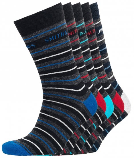 Smith & Jones Ockey 5-pack Socks (41-46) - Roupa Interior & natação - Roupa interior Homem Tamanhos Grandes