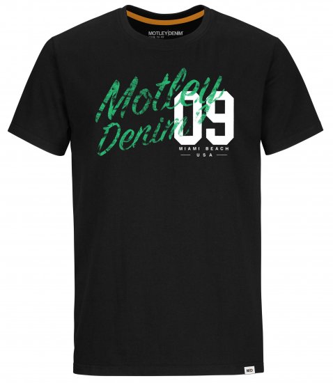 Motley Denim Oxford T-Shirt Green on Black - T-shirts - T-shirts Homem Tamanhos Grandes