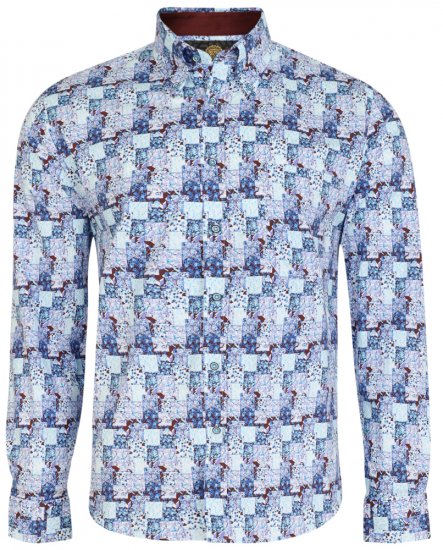 Kam Jeans P007 LS Digital Print Shirt - Camisas - Camisas Homem Tamanhos Grandes