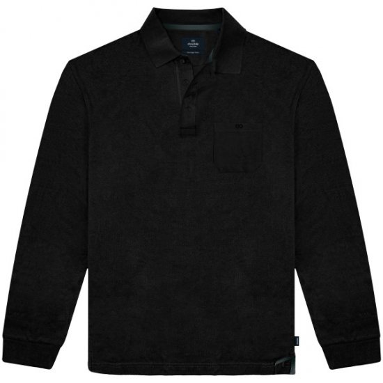 Double Outfitters PS-3100 Polo Shirt Chest Pocket Black - Pólos - Pólos Tamanhos Grandes Homem