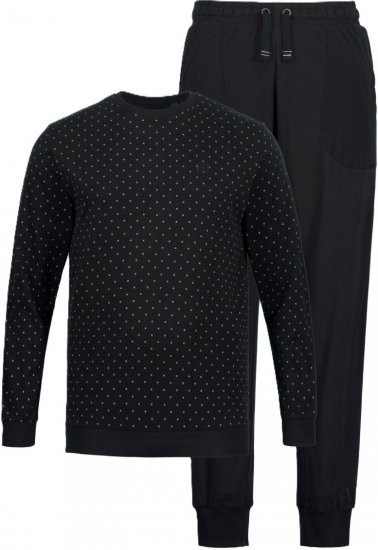 JP1880 Two-piece Pajama Belly Fit Long Sleeve Long Pants Black TALL - ROUPAS DE HOMEM MT-6XLT - Tamanhos-Tall Homem