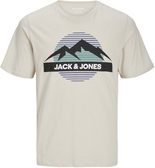 Jack & Jones PEAK T-Shirt Gray - T-shirts - T-shirts Homem Tamanhos Grandes