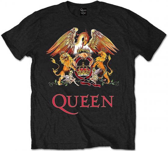 Queen Classic Crest T-shirt Black - T-shirts - T-shirts Homem Tamanhos Grandes