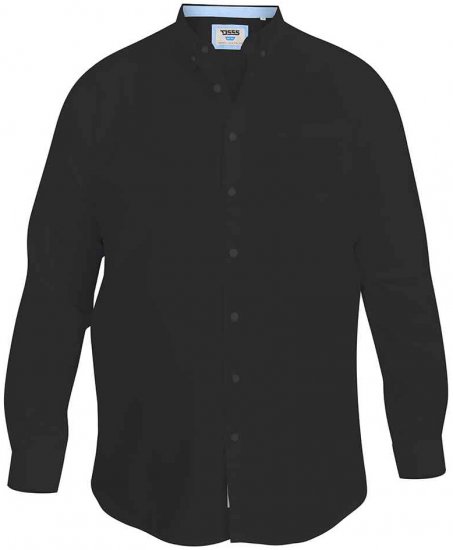 D555 Richard Long Sleeve Oxford Shirt Black - Camisas - Camisas Homem Tamanhos Grandes
